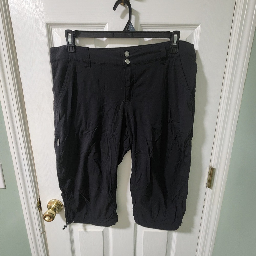 Columbia Omni-Shield Black Hiking Capris Women Size 16 Outdoor Trail Pants